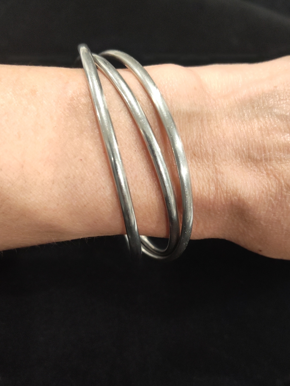 Bastian Sterling Silver Interlocked Trinity Bangle Bracelets
